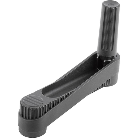 Crank Handle Size:1 Reamed Hole W Slot D2=10, A=80, H=85,7 Plastic, Fold-Down, Comp: Plastic